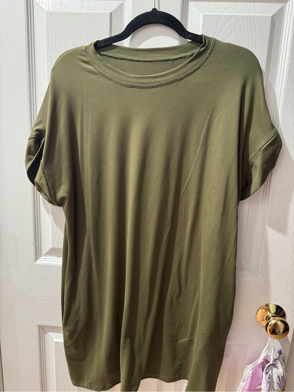 Army Green tshirt dress with pockets